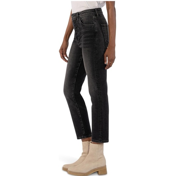 Kut from The Kloth Rose High Rise Vintage Crop Straight Hidden Button - Picture 1 of 7